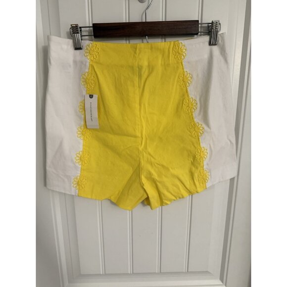 Anthropologie Maeve Surf City Linen Embroidered Sailor Shorts Size 8 Daisy NWT - Picture 5 of 10